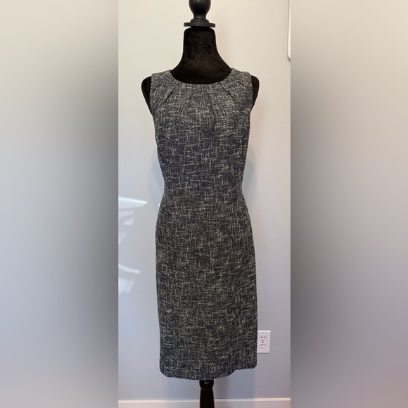 Michael Kors Collection Dresses & Skirts - Michael Kors Blue & White Tweed Midi Dress Size 12